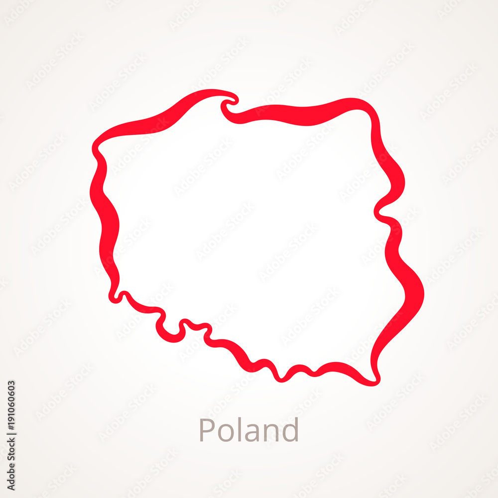 Obraz premium Polska - mapa konspektu