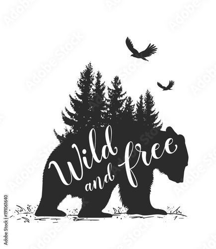 Bear and fir tree