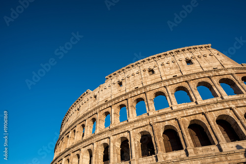 View of Colosseum in Rome, Italy. Rome architecture and landmark. Rome Colosseum is one of the main attractions of Rome and Italy