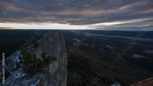 Sunrise from peak of mt Yamnuska time lapse photo