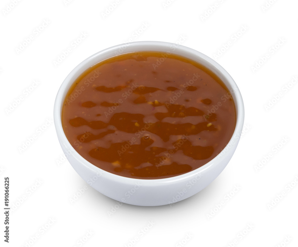 Sweet and sour sauce isolated on white background Sweet and sour sauce isolated on white background
