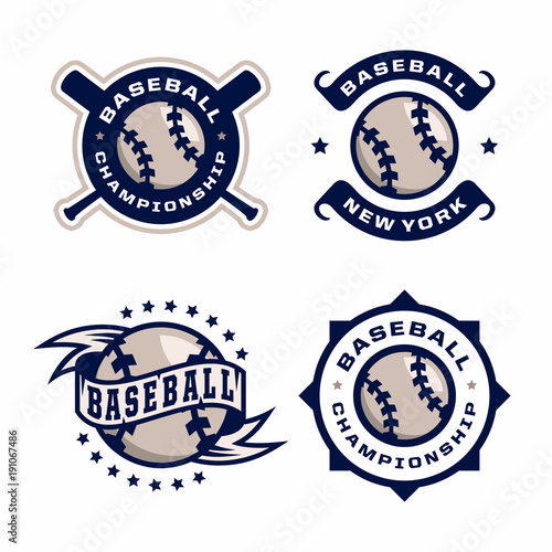 modern professional emblems set for baseball game tournament