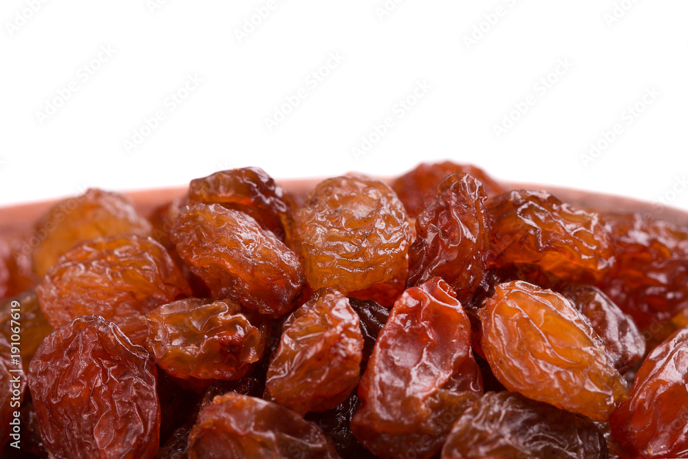 Fresh sweet raisins close-up