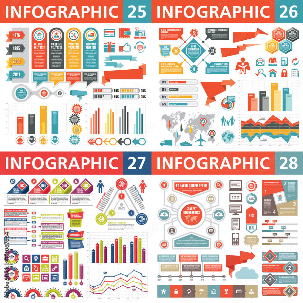 Infographic business design elements - vector illustration. Infograph template collection. Creative graphic set. 
