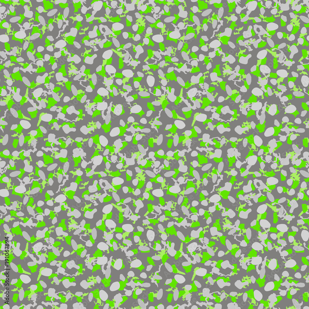 Neon green and gray UFO camouflage is a bright seamless pattern that can be  used as a camo print for clothing and background and backdrop or computer  wallpaper Stock Vector