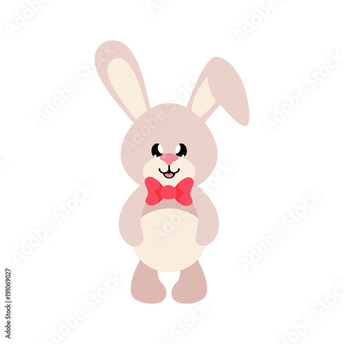 cartoon cute bunny with tie © julia_january