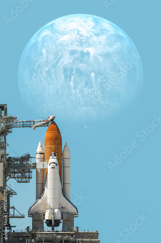 Photography Space shuttle taking off on a mission