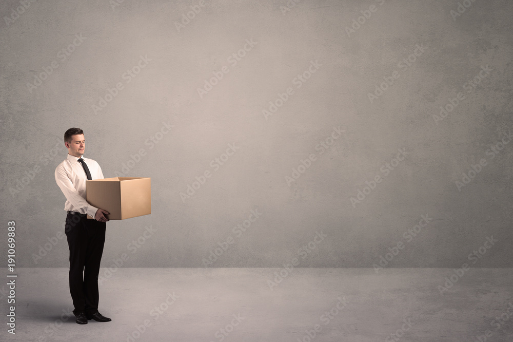Businessman with empty box Businessman with empty box