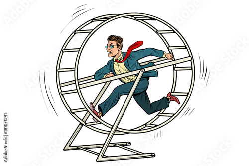 businessman in a squirrel wheel