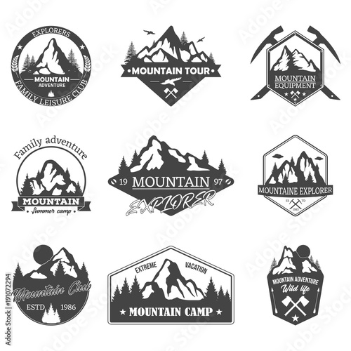 Set of isolated rocky mountain peaks or hills