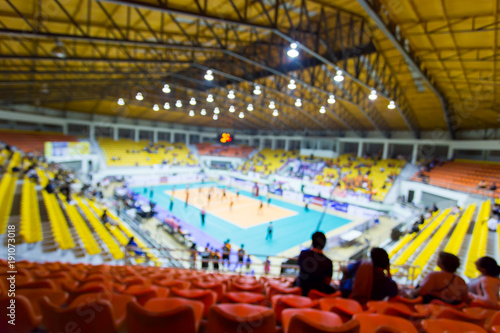 Sport background blur, blurred volleyball match.