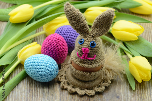 Crochet Easter bunny made of wool