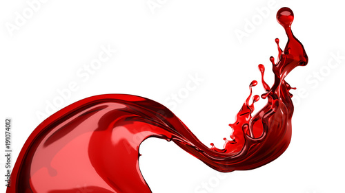 Isolated Wine Splash On A W...