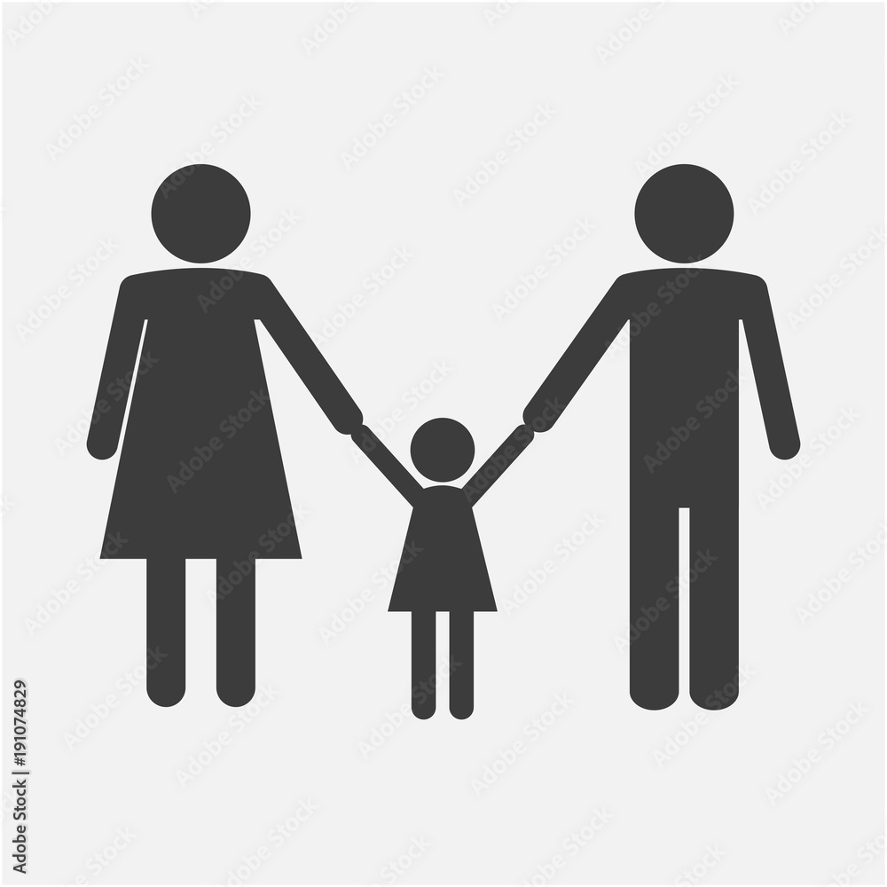 Happy family icon. Happy family icon.