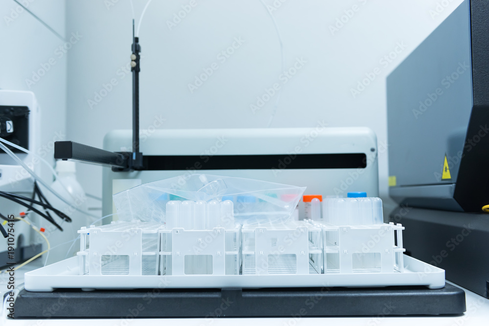 Plastic tube in shelf,prepare sample for experiment of scientist Plastic tube in shelf,prepare sample for experiment of scientist