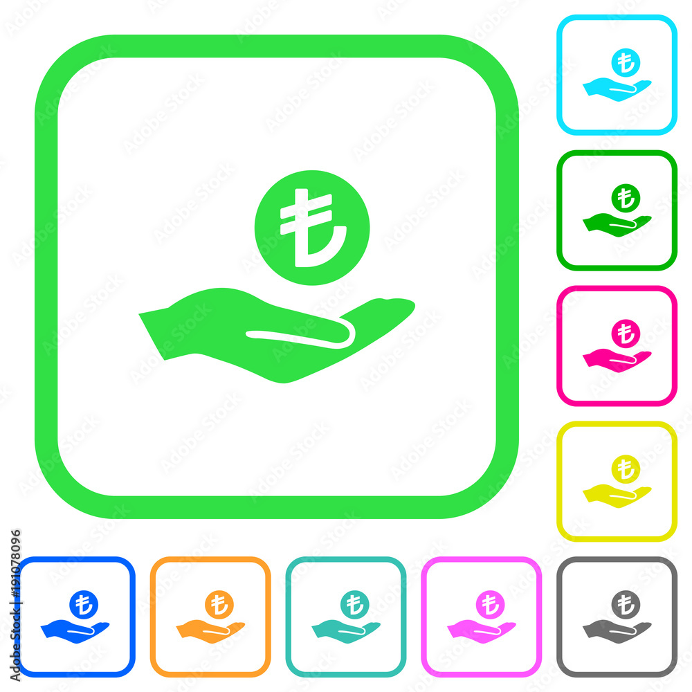 Turkish Lira earnings vivid colored flat icons Turkish Lira earnings vivid colored flat icons