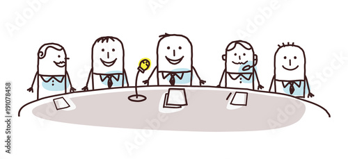 Cartoon Business People and Conference