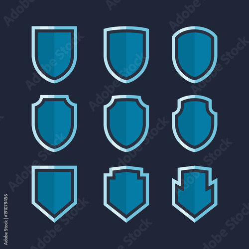 vector shield icon, flat design best vector shield illustration