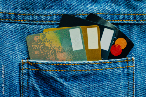 Credit cards in back of poc...