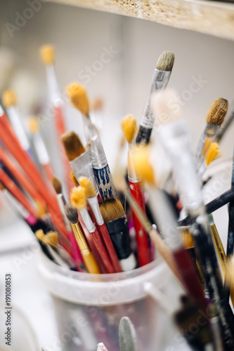 Group of brushes from the pottery workshop