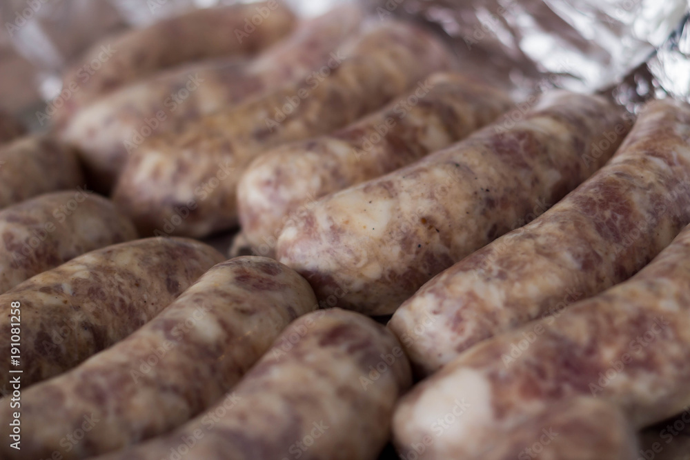 raw sausages in a shell for grilling raw sausages in a shell for grilling