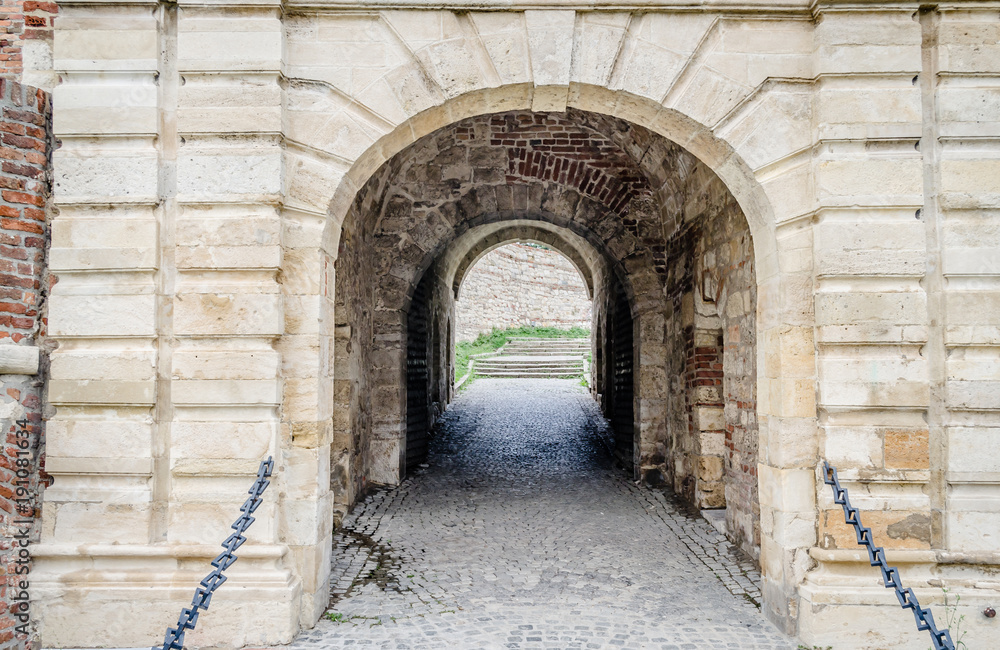 Belgrade, Serbia - July 29, 2014: Entrance gate at Kalemegdan fortress