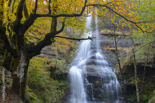 Uguna waterfall  Gorbea Natural Park  Vizcaya  Spain