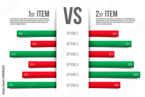 Creative vector illustration of service comparison table isolated on transparent background. Art design. Product info with description indicators. Abstract concept graphic bars infographic element