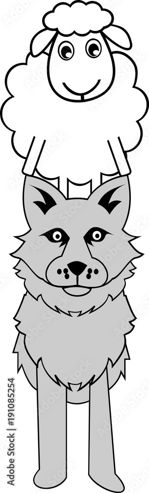 Fototapeta premium Un mouton chevauche un loup, idée créatrice pour se démarquer et sortir du lot