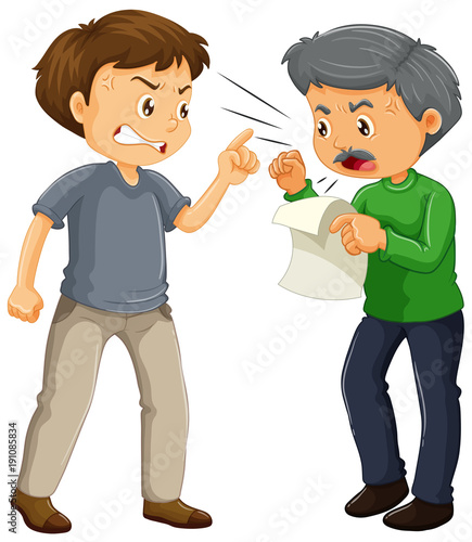 Two angry men arguing