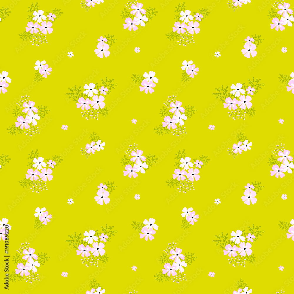 Fashionable pattern in small flowers. Floral seamless background for textiles, fabrics, covers, wallpapers, print, gift wrapping and scrapbooking. Raster copy. Fashionable pattern in small flowers. Floral seamless background for textiles, fabrics, covers, wallpapers, print, gift wrapping and scrapbooking. Raster copy.