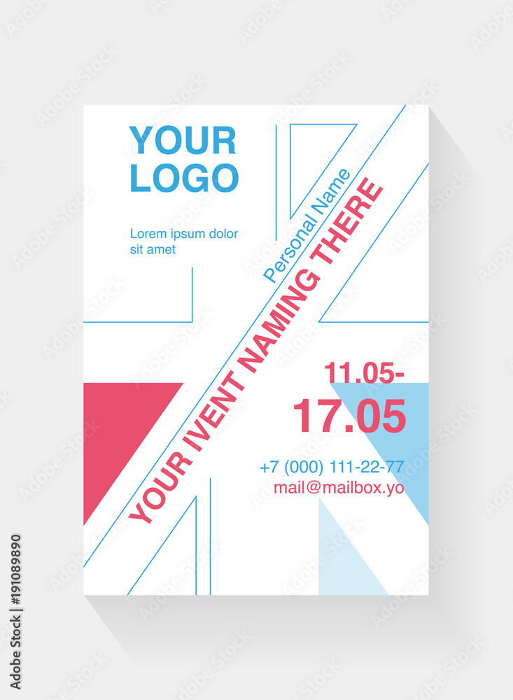 Leaflet Cover Flyer Template British Flag A5 White