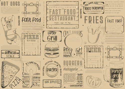 Fast Food Restaurant Placemat