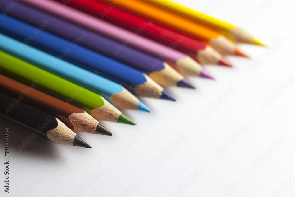 Color pencils on sheet of paper Color pencils on sheet of paper