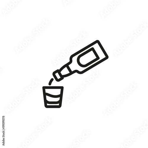 Glass and Bottle Line Icon