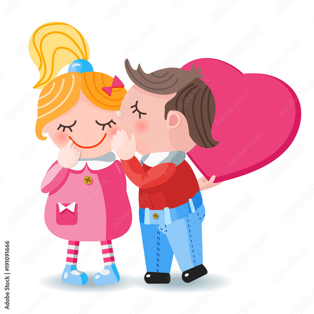 valentines day card. kiss boy and girl. vector illustration for a card, invitation for a wedding, t-shirt valentines day card. kiss boy and girl. vector illustration for a card, invitation for a wedding, t-shirt