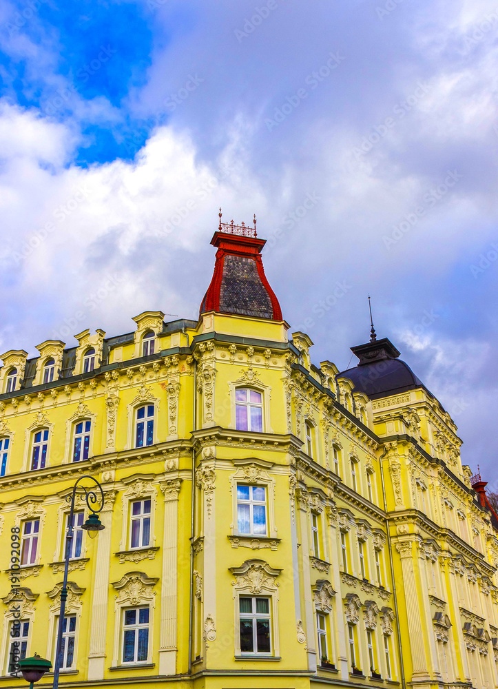 Obraz premium Building facade in Karlovy Vary, Czech Republic