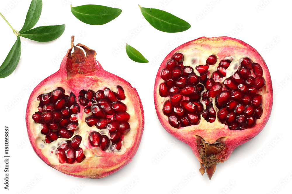 pomegranate fruit isolated on a white background pomegranate fruit isolated on a white background