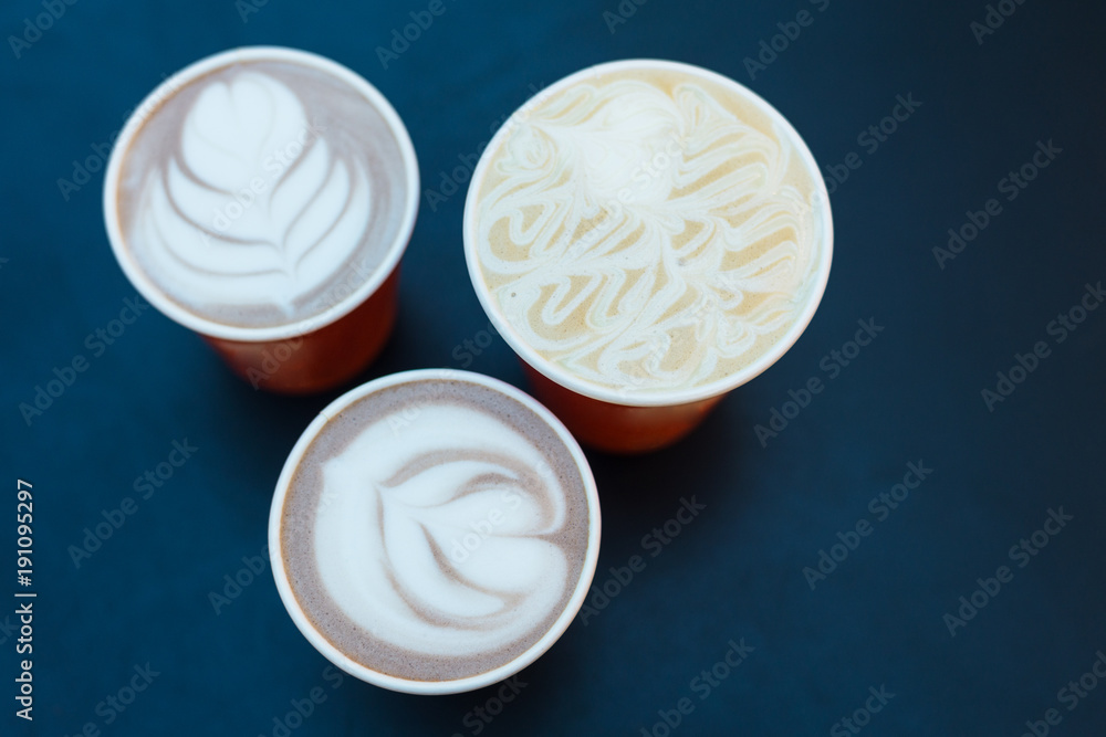 Cet of three coffee cups Cet of three coffee cups