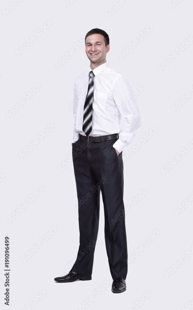 in full growth.portrait of a smiling businessman in full growth.portrait of a smiling businessman