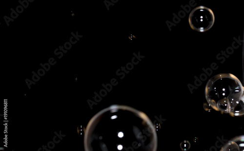 Bubble on black background, abstract