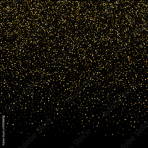 Golden glitter sparkle bubbles champagne particles stars on black background,happy new year holiday concept