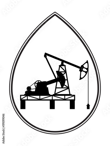 Oil pumpjack derrick illustration