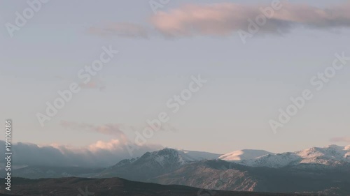 Sunset on the mountains time-lapse