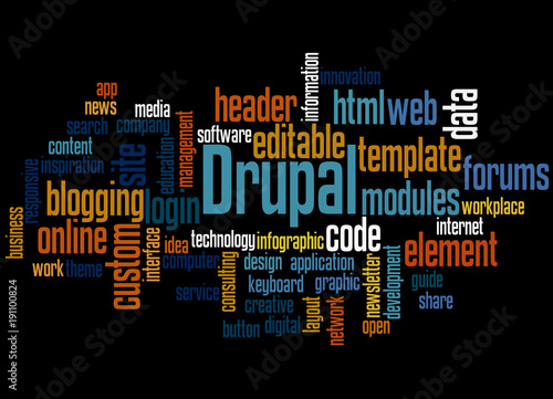 Drupal word cloud concept 3 photo