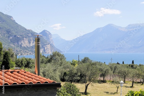 view of Garda lake in northern Italy 