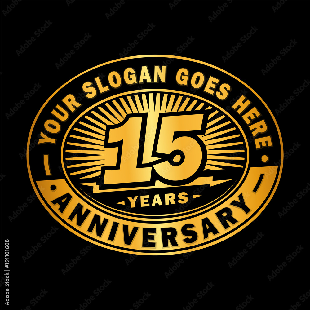 15 years anniversary design template. Vector and illustration. 15th logo.

