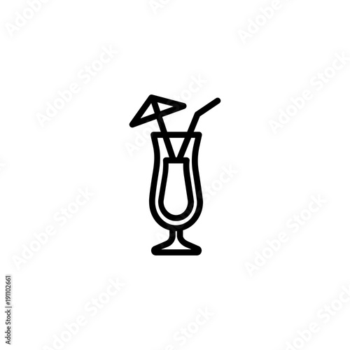 Pina Colada Line Icon