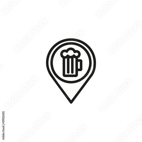 Pub Location Line Icon