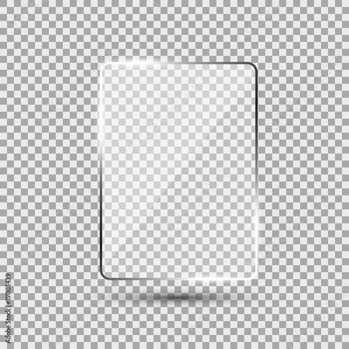 Glass plate on transparent background.